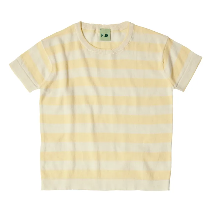 FUB T-Shirt Maille Extra Fine Marinière Coton Bio | Jaune