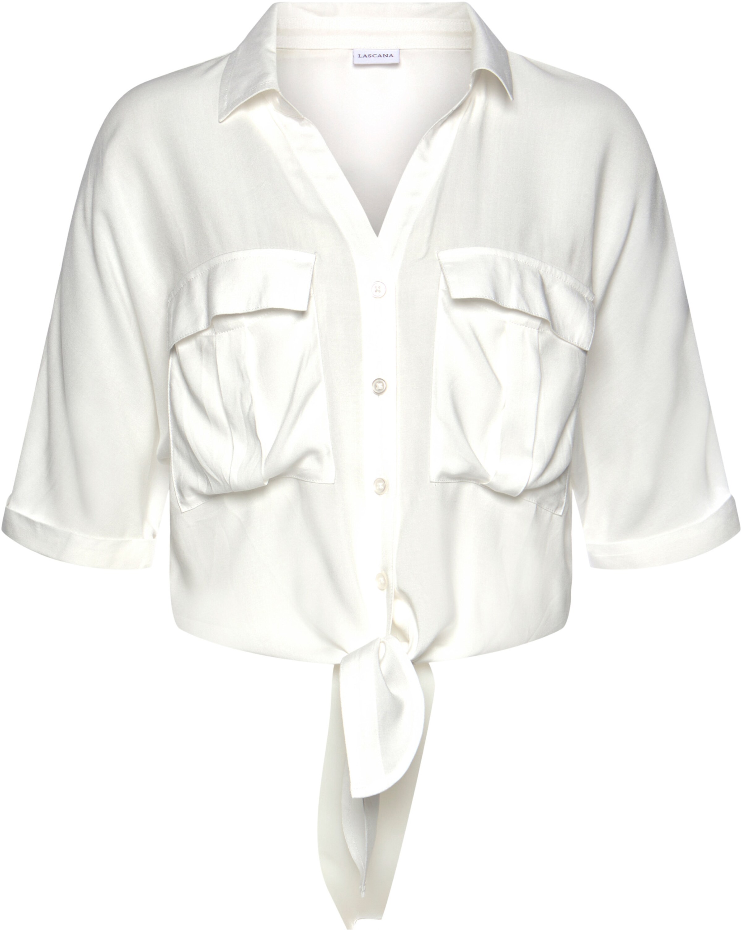 LASCANA Kurzarmbluse in creme