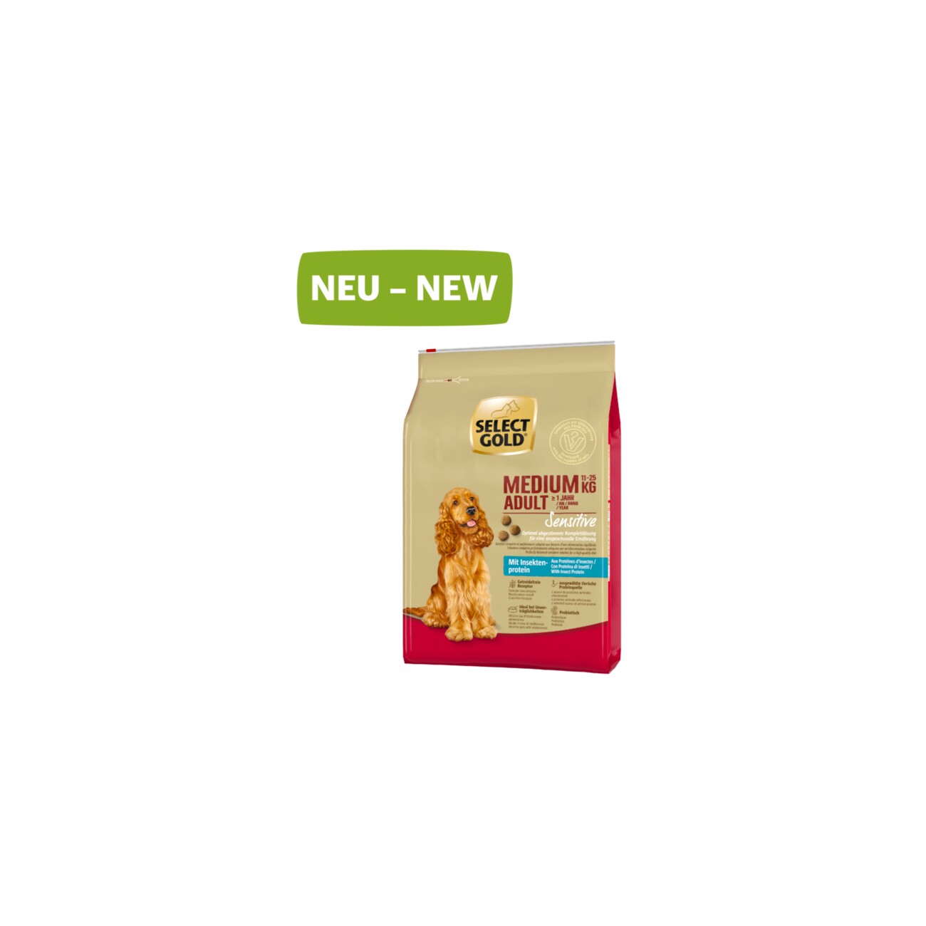 SELECT GOLD Sensitive Medium Adult Insekt 4 kg