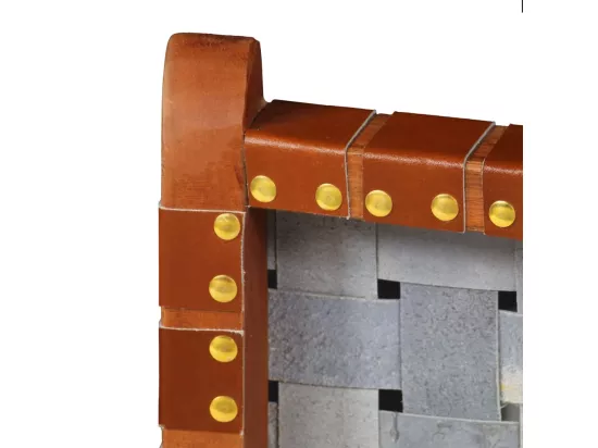 Fauteuil pliable Bandes croisées Marron Cuir véritable