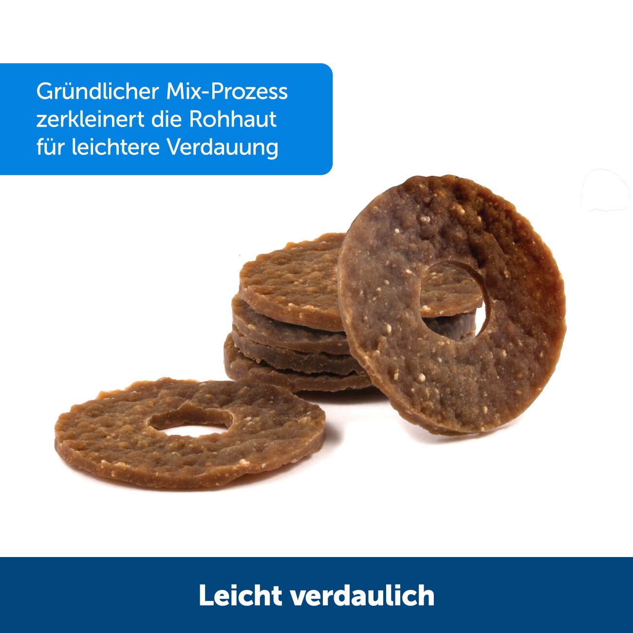 PetSafe Snackring-Spielzeuge Kauringe aus Rohhaut für Hunde - 16 STÜCK braun S