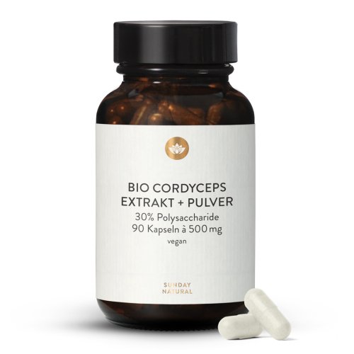 Sunday Natural Products  Bio Cordyceps Extrakt + Pulver Kapseln