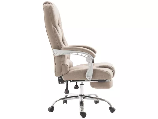 Chaise de bureau - Tissu & Métal chromé - Taupe - Pacific