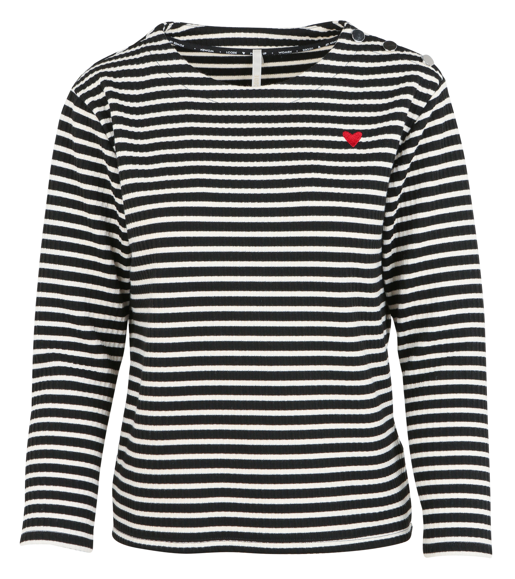 Tee-shirt droit à col rond| Noir