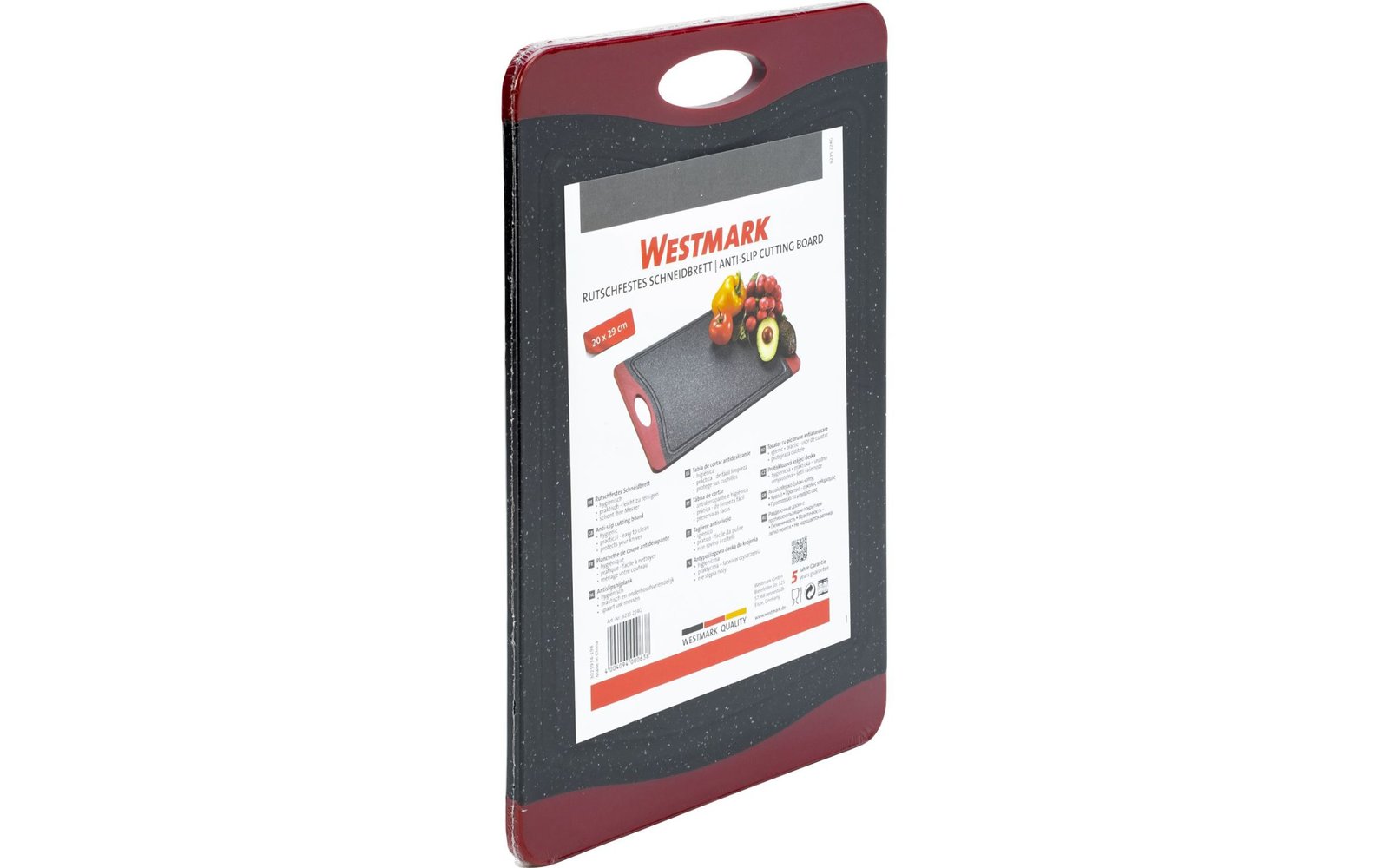 Westmark Schneidbrett 29 x 20 cm schwarz/rot