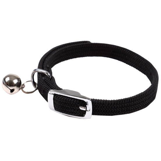 Collier elastic grelot 30 cm noir pour chat