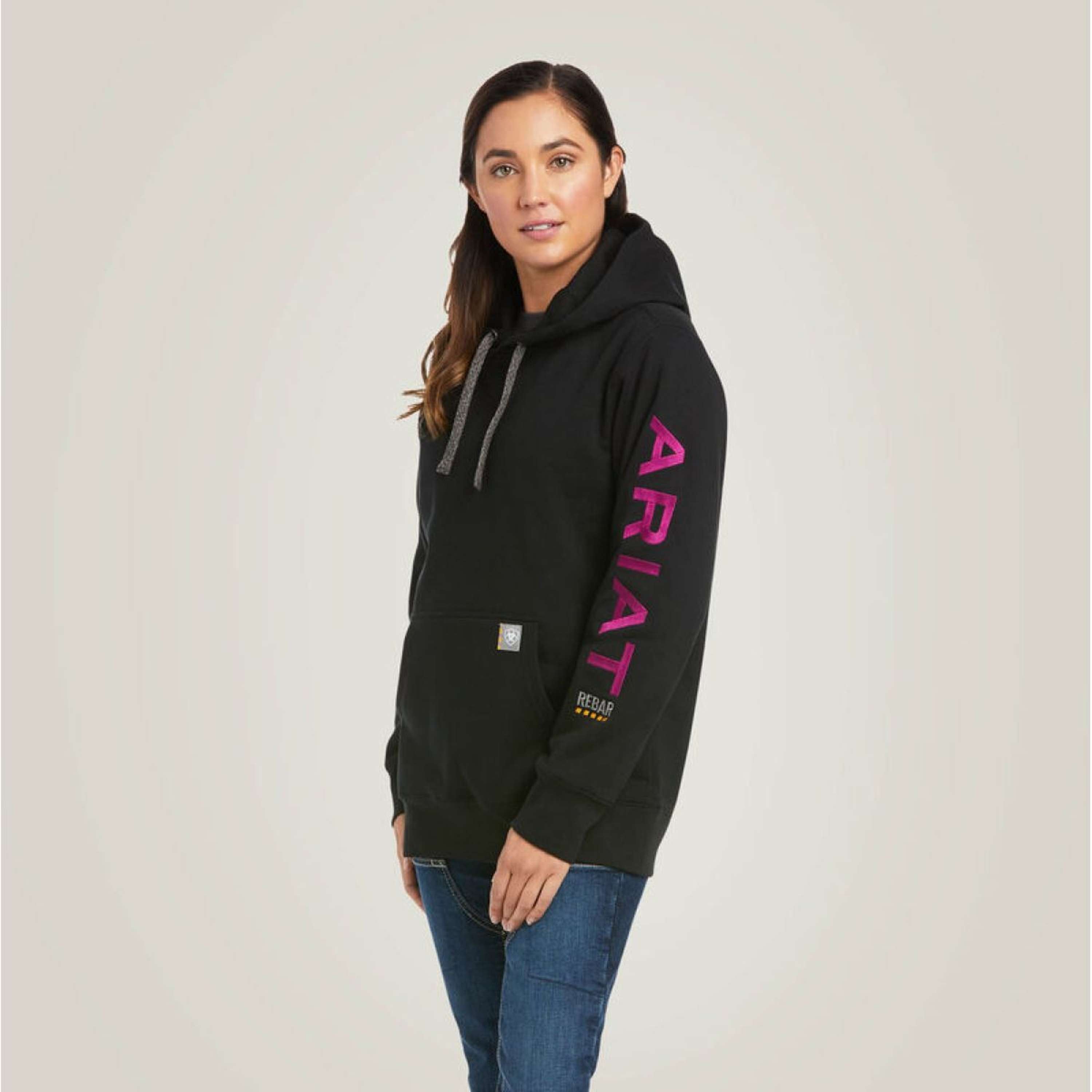 Ariat Hoodie Rebar Graphic Dames Zwart/Paars