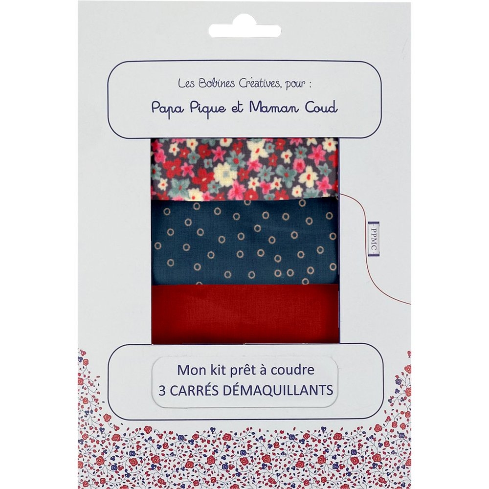 Kit Prêt À Coudre 3 Carrés Démaquillants Tapis Rouge