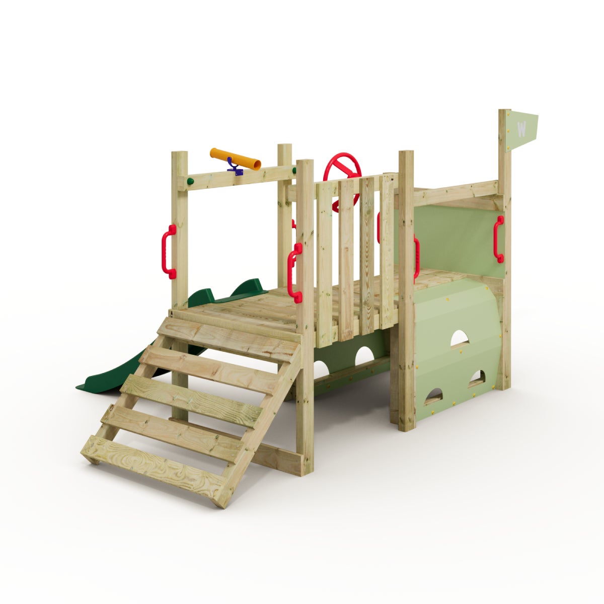 WICKEY Peuter Klimtoren My First Fort 2 met Glijbaan - Groen