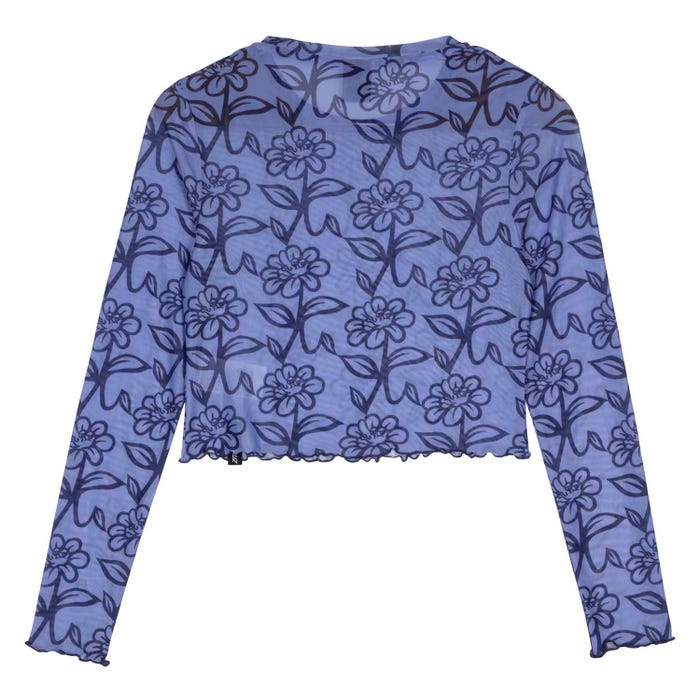 Santa Cruz Delfino Flower Mesh Crop LS Blue
