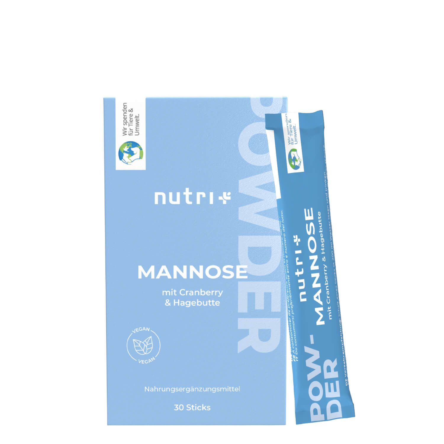 Nutri+ Mannose Pulver mit Cranberry & Hagebutte