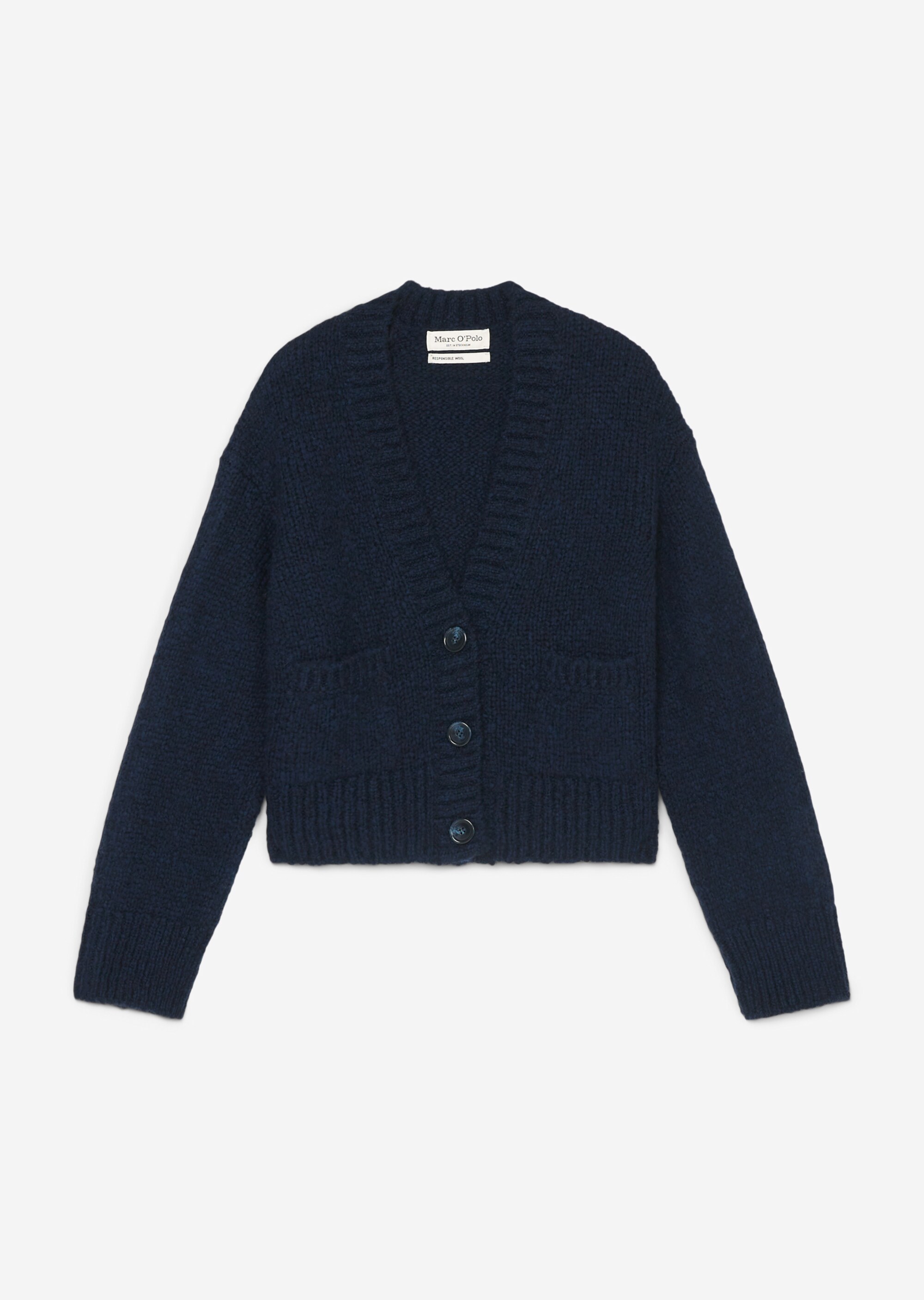 V-Neck-Cardigan looseaus Schurwolle-Mix