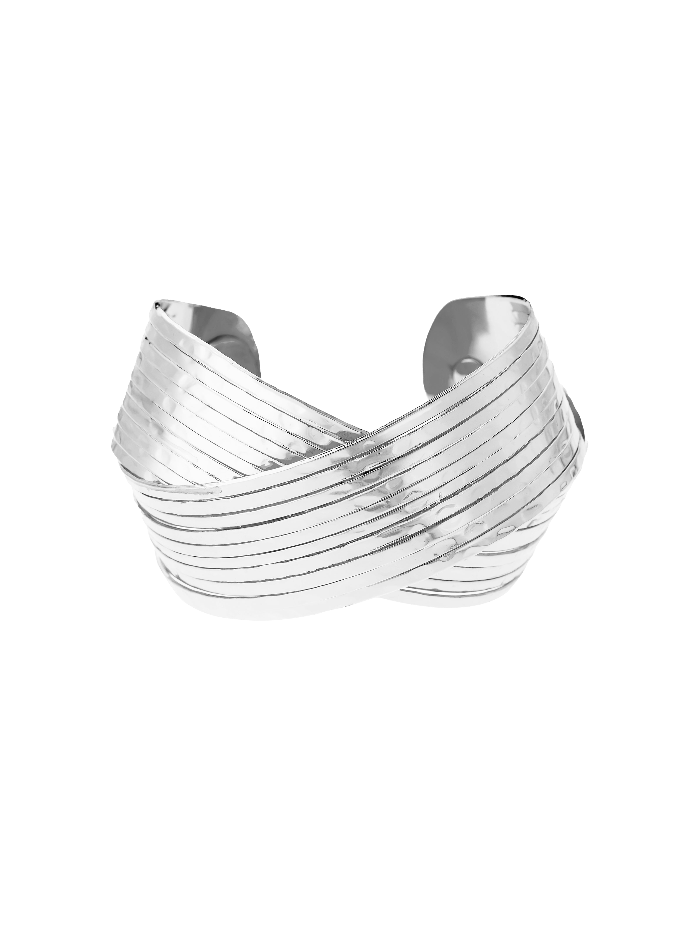 JOSEFY - Bracelet jonc torsadé en laiton | Argent