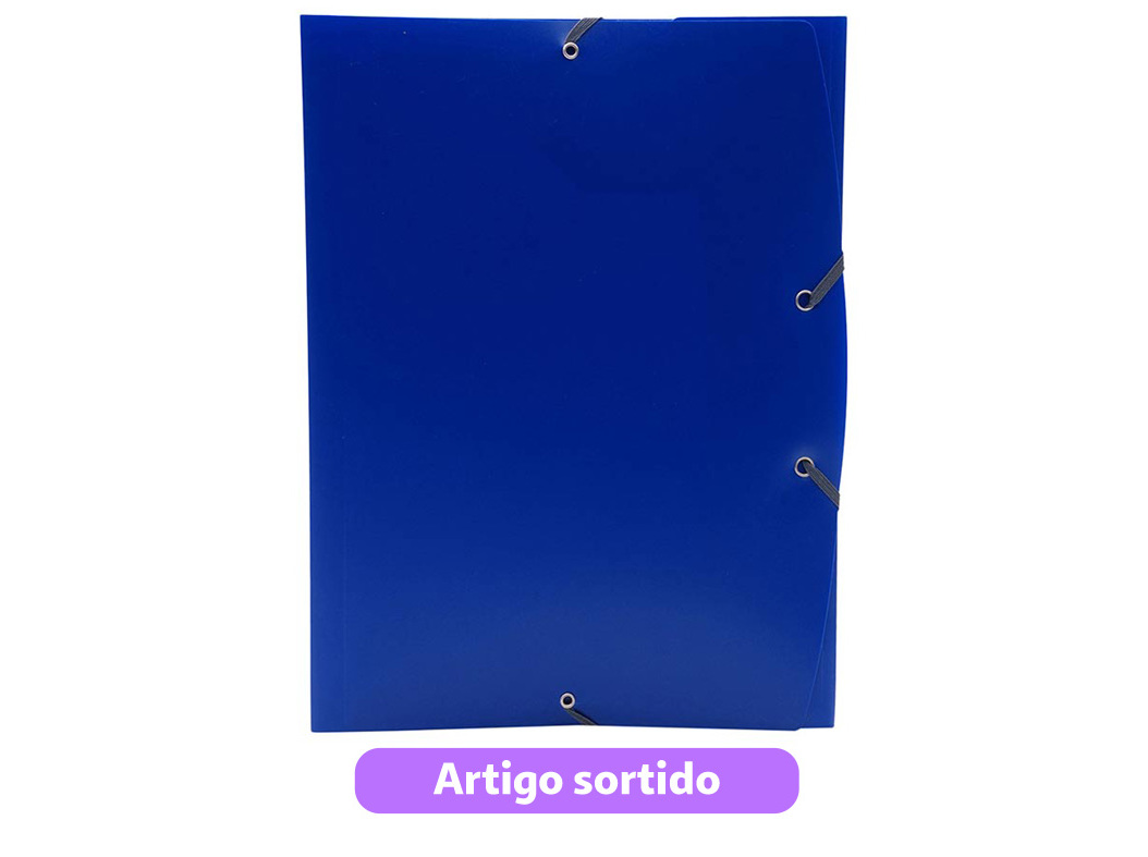 CAPA COM ELÁSTICOS POLEGAR EM PLÁSTICO A4 CORES SORTIDAS