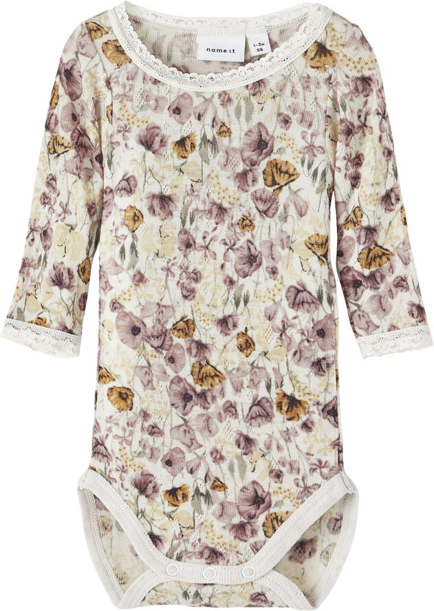 Name It NBFWANG WOOL NEEDLE LS BODY NOOS XX Moonbeam/aop