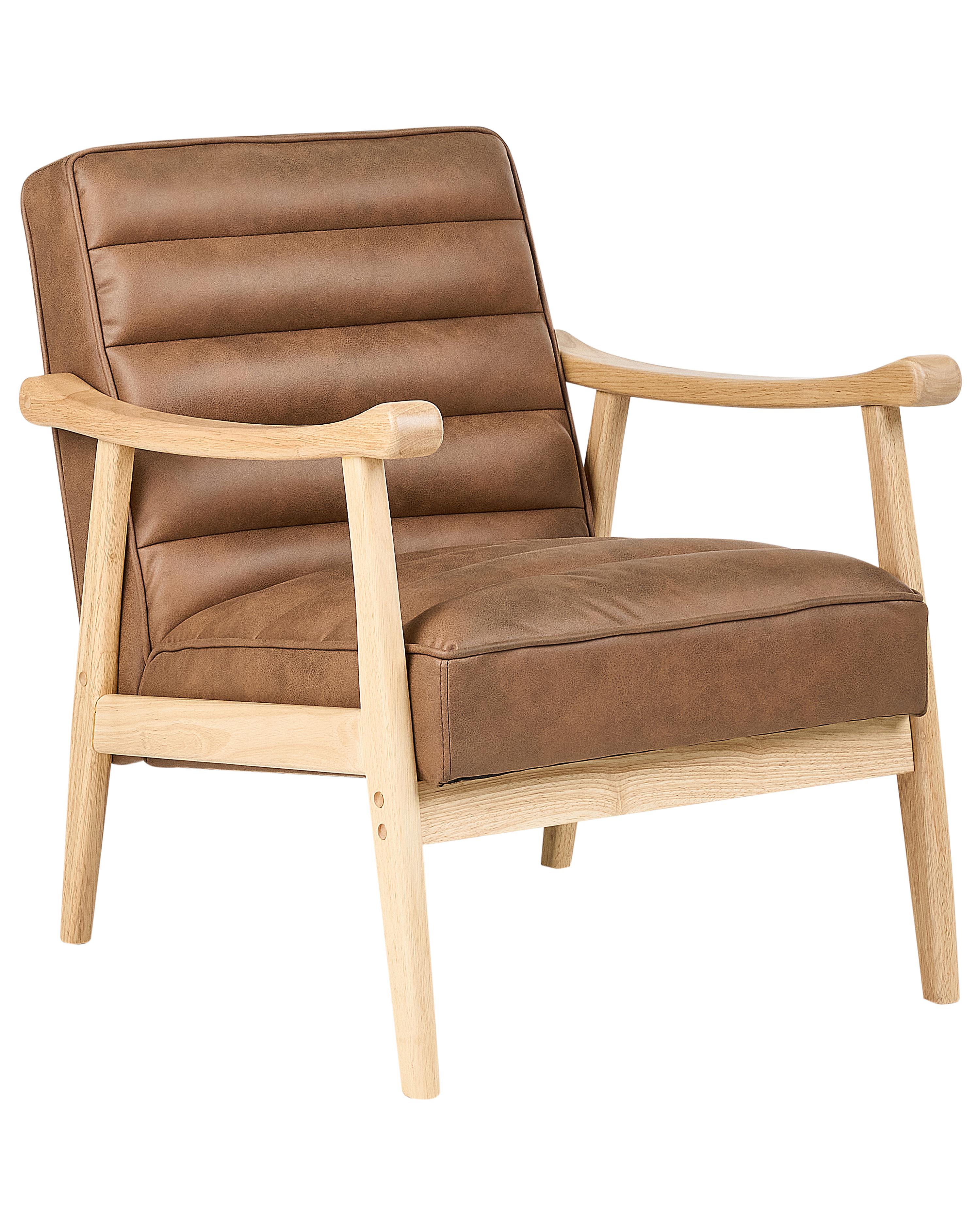 Fauteuil LEKNES Kunstleer Bruin