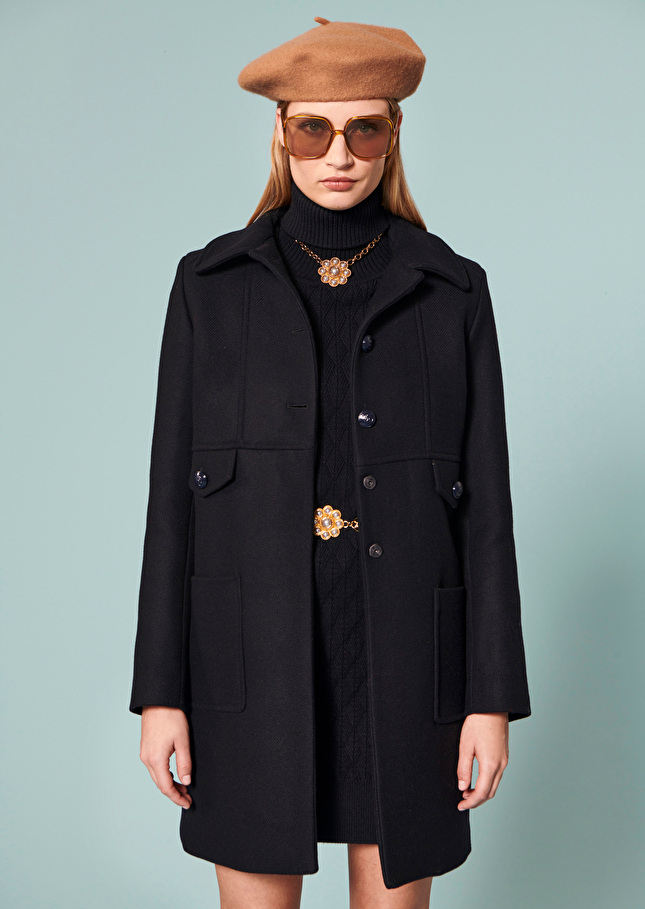 Manteau Majableu nuit en drap caban