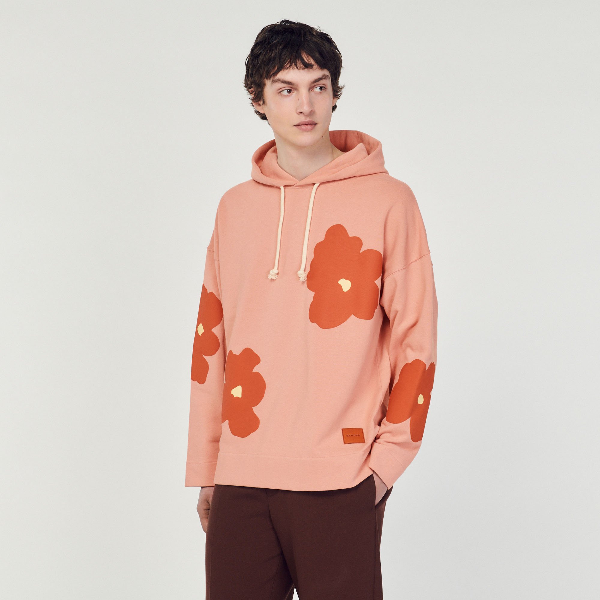 Hoodie motifs fleurs
