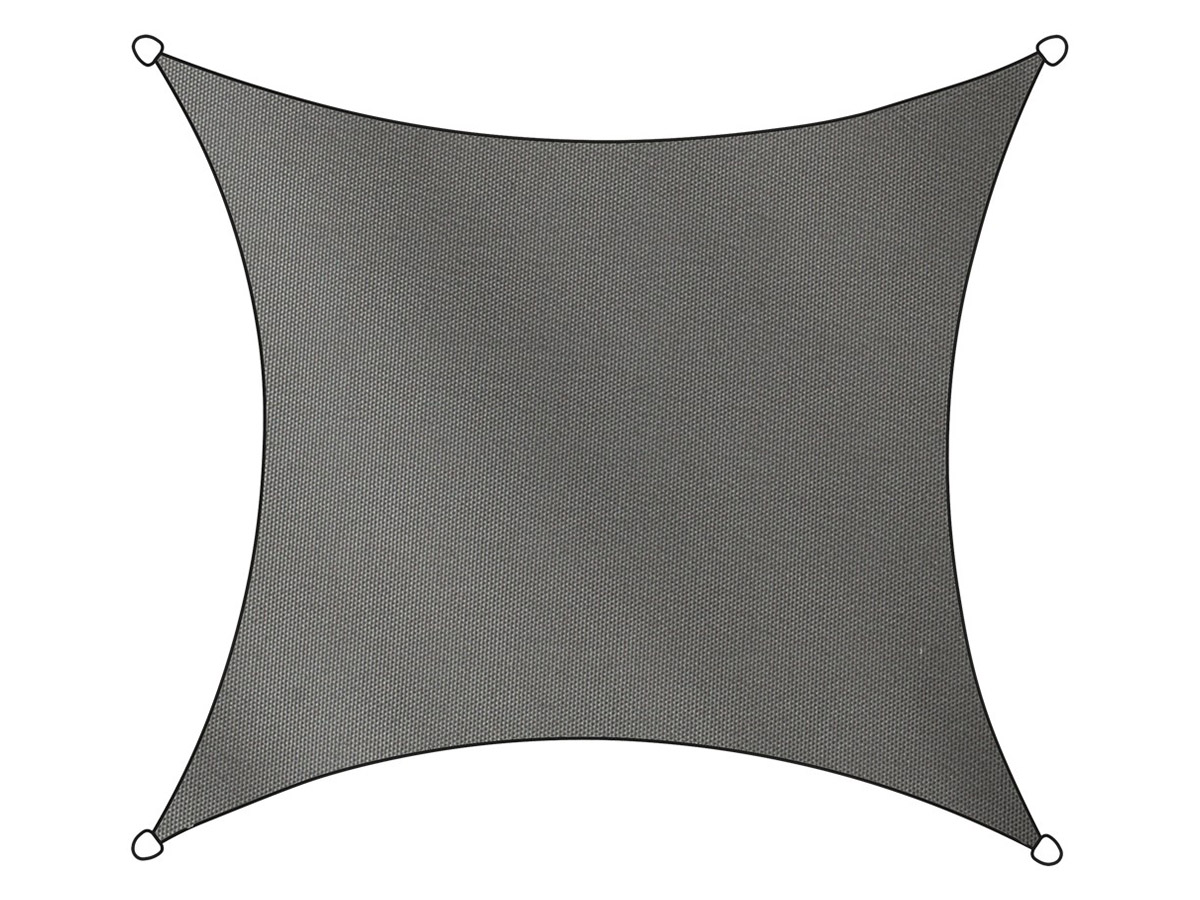Livn Como vierkant polyester 5 x 5 meter schaduwdoek - Grey