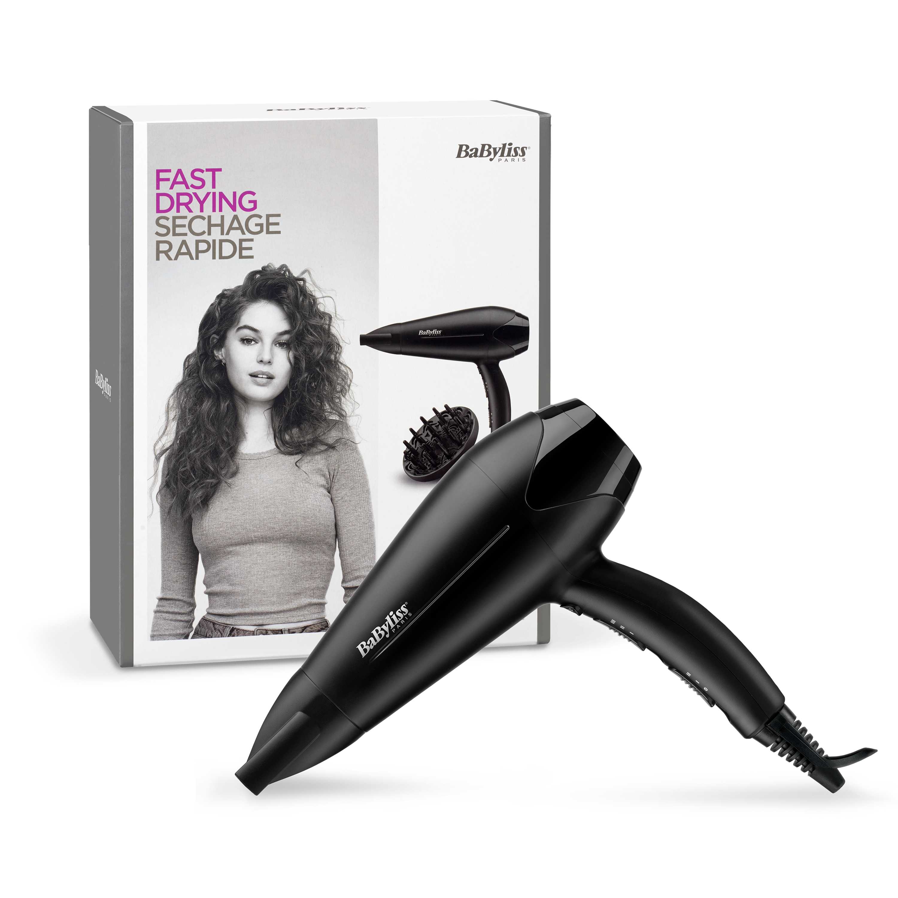SECADOR DE CABELO BABYLISS D563DE PRETO 2100W