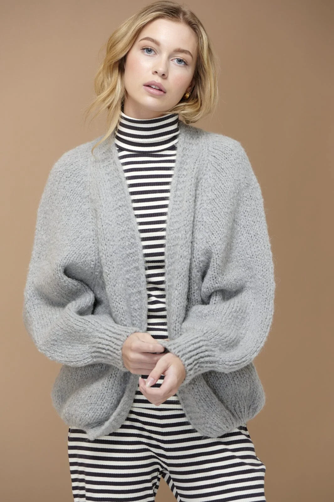 Noella Fora Knit Cardigan light grey