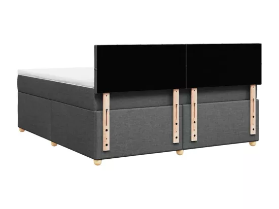Sommier à lattes de lit avec matelas Gris foncé 180x200cm Tissu