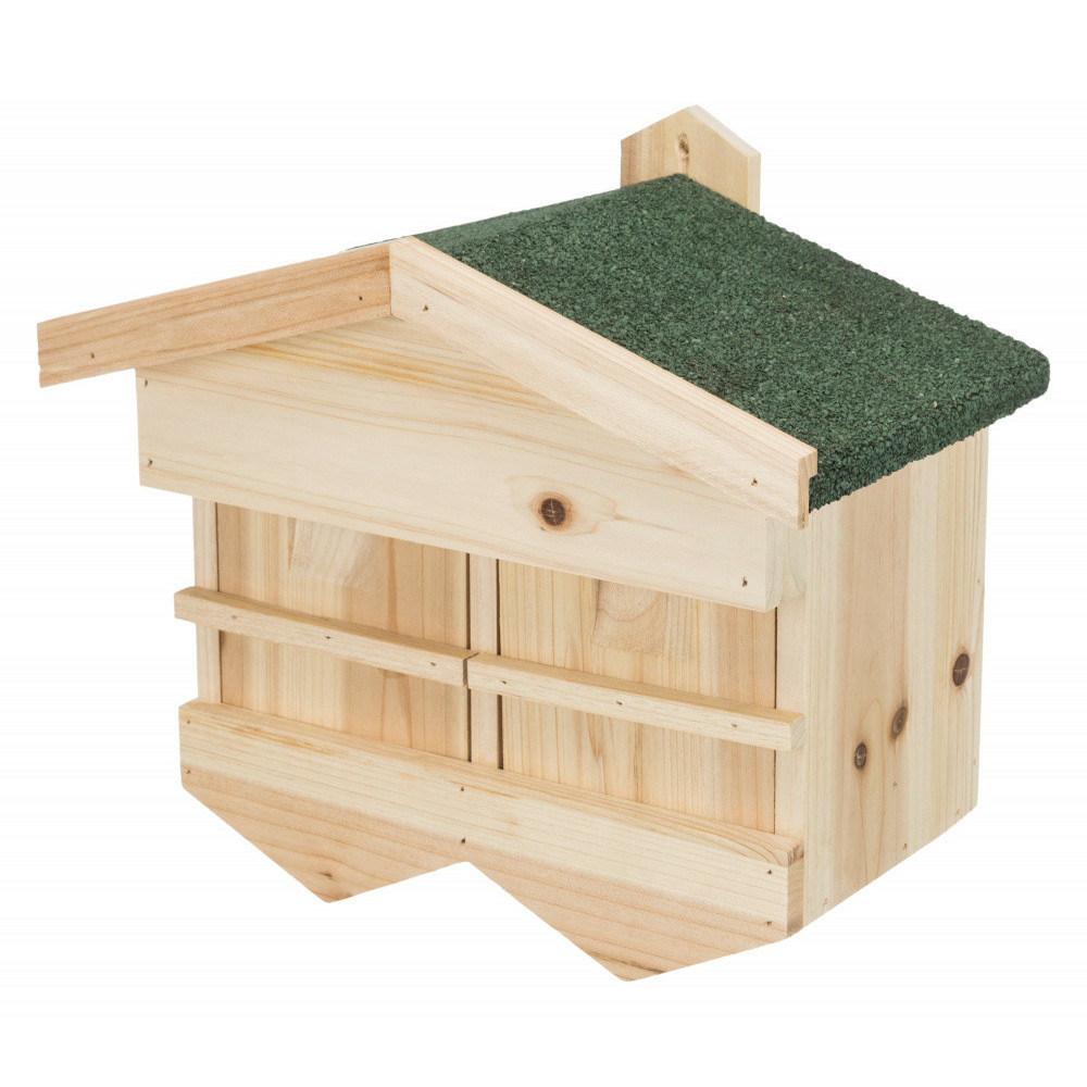 Nichoir pour moineaux. Dimension: 33 x 30 x 21 cm.