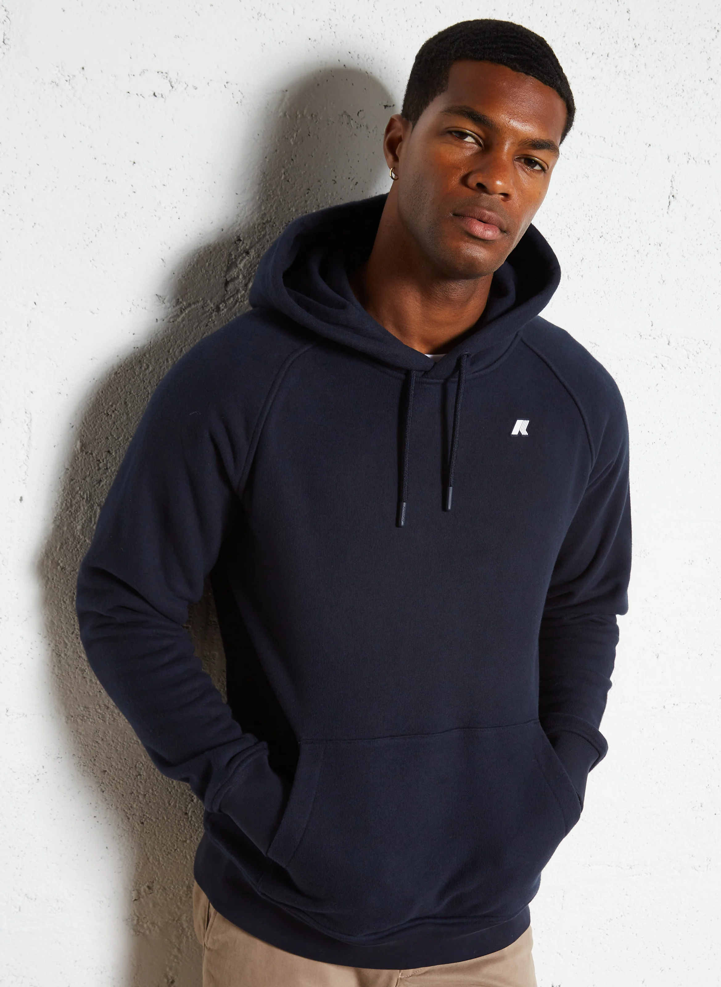 ALBAN HEAVY FLEECE - Sweat à capuche en coton mélangé | Bleu