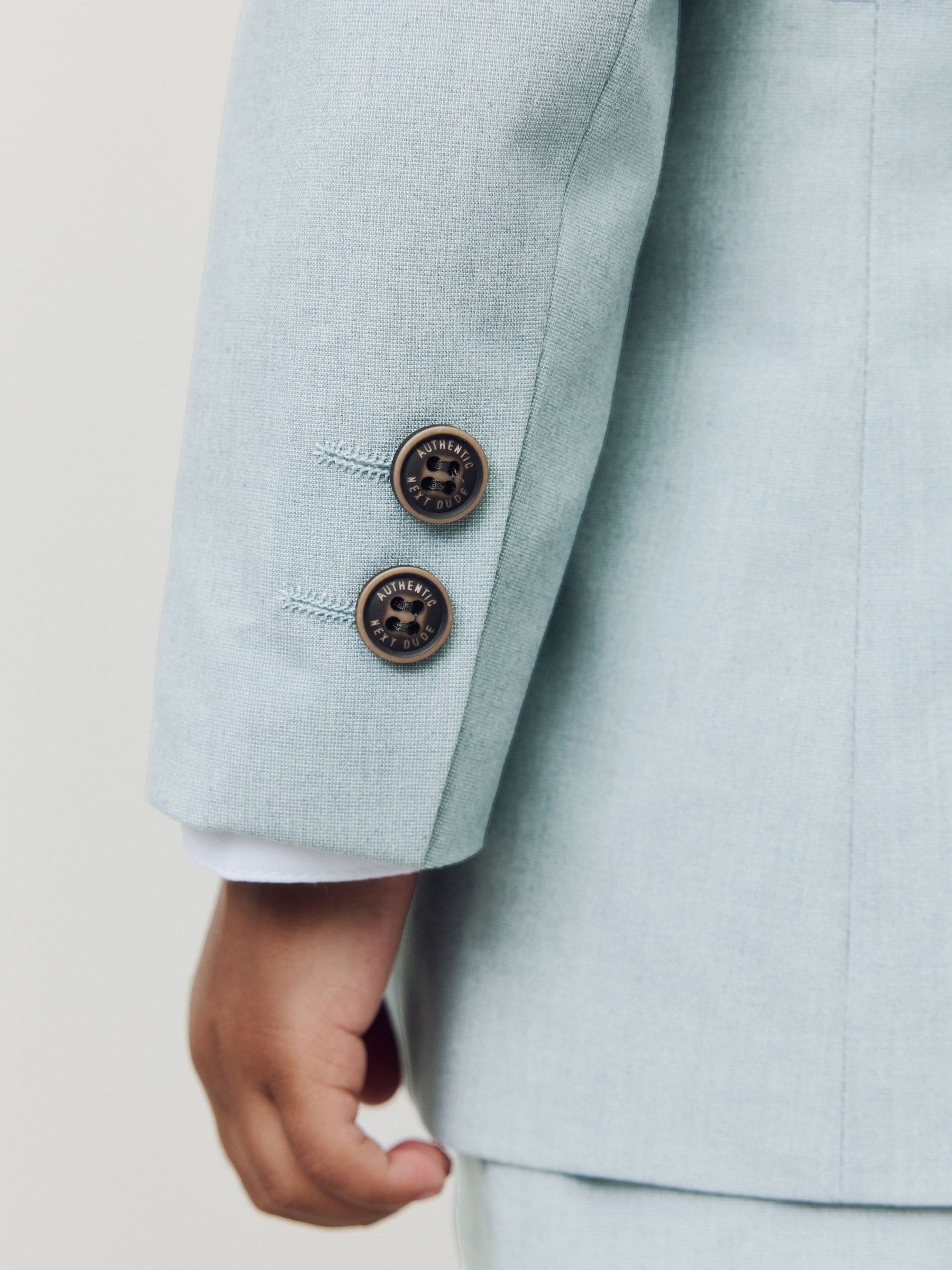 Blauw - Set van blazer, overhemd, broek en vlinderstrik (3mnd -9jr)