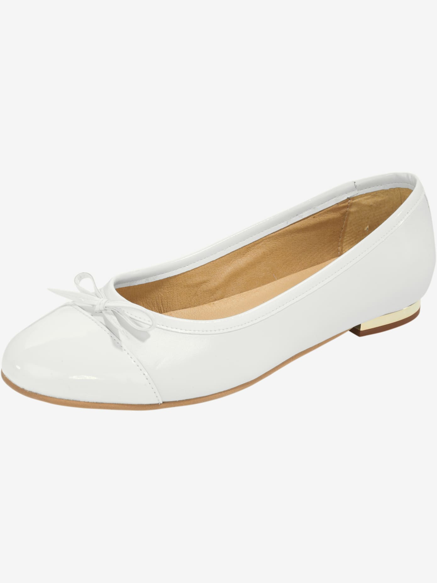 Ballerines cuir velours vachette et matière synthétique vernie