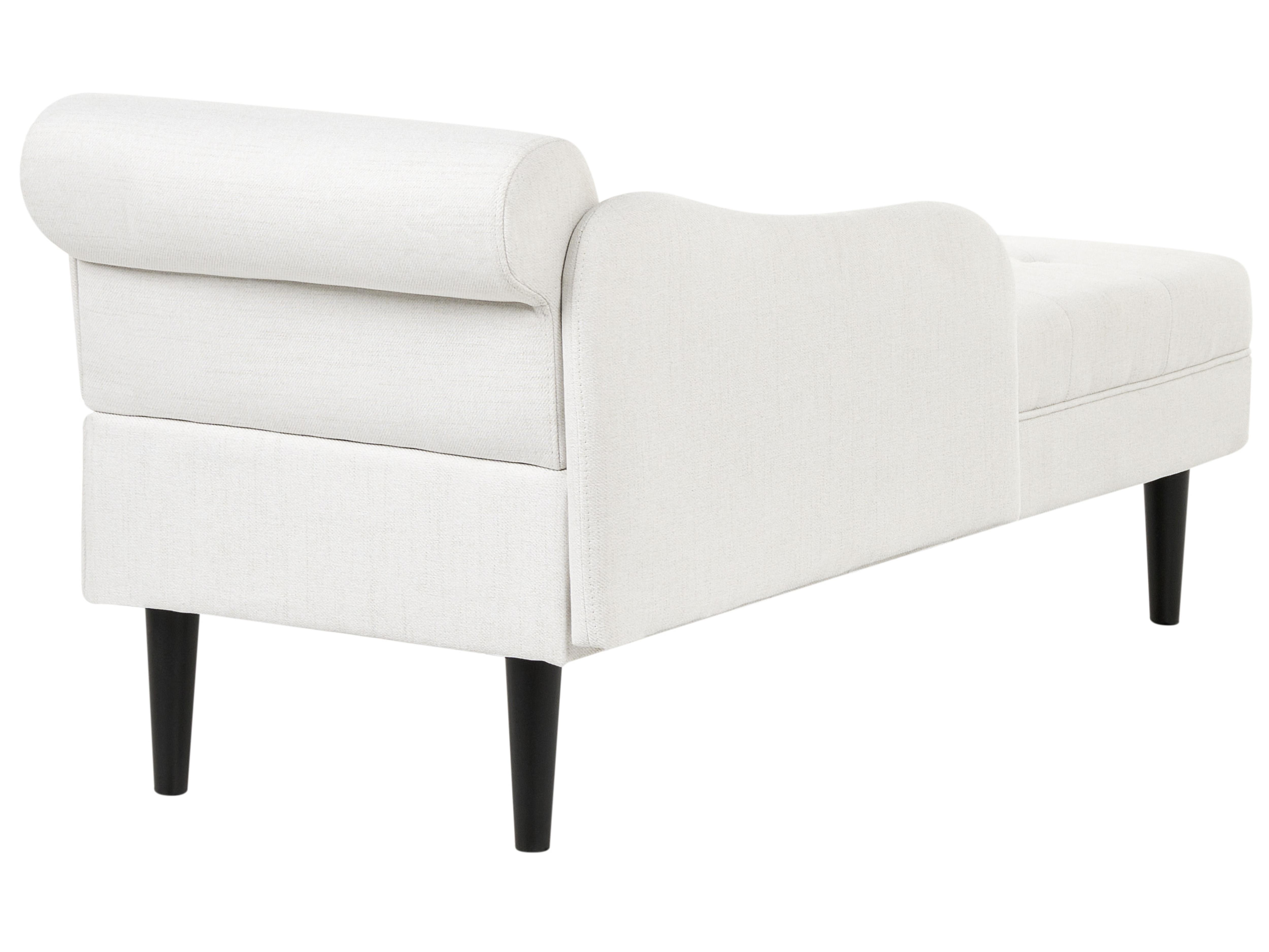 Rechtszijdige chaise longue YVOIRE Stof Gebroken wit