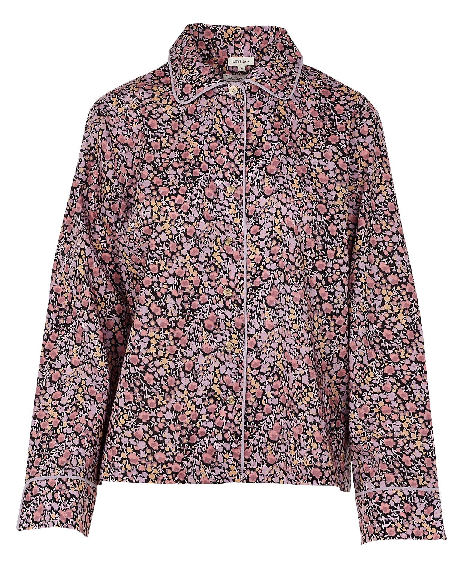JOE - Chemise de pyjama imprimé fleuri en coton bio| Violet