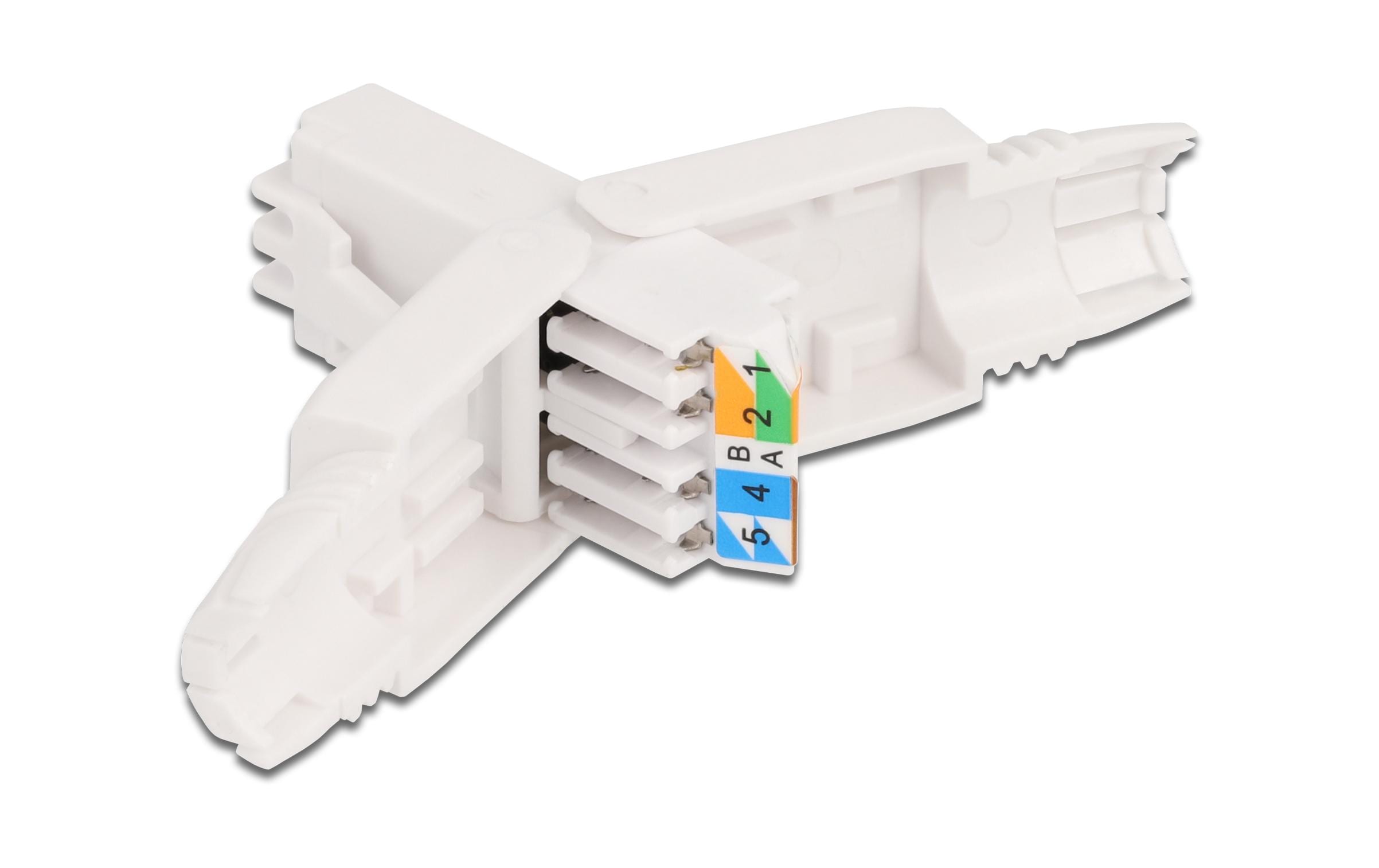 Stecker RJ45 Cat.6A UTP werkzeugfrei 1 Stück, WeissDelock RJ45 Stecker Cat.6A UTP werkzeugfrei