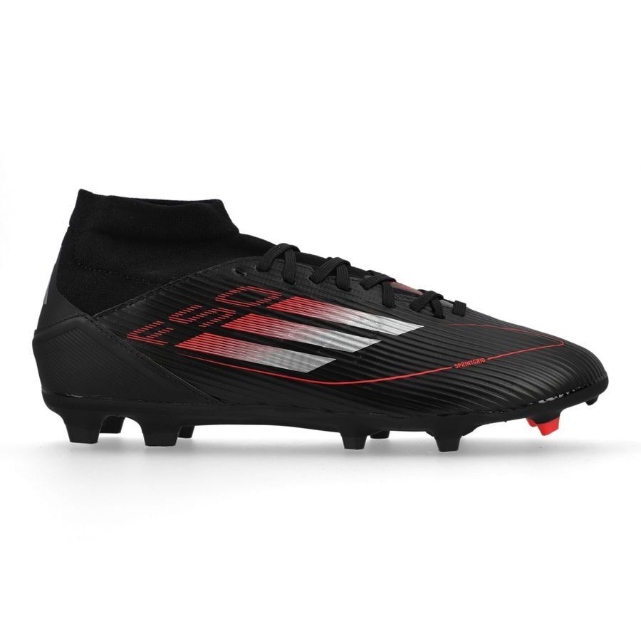 adidas F50 League Mid FG/AG Stealth Victory - Noir/Argenté/Lucid Red