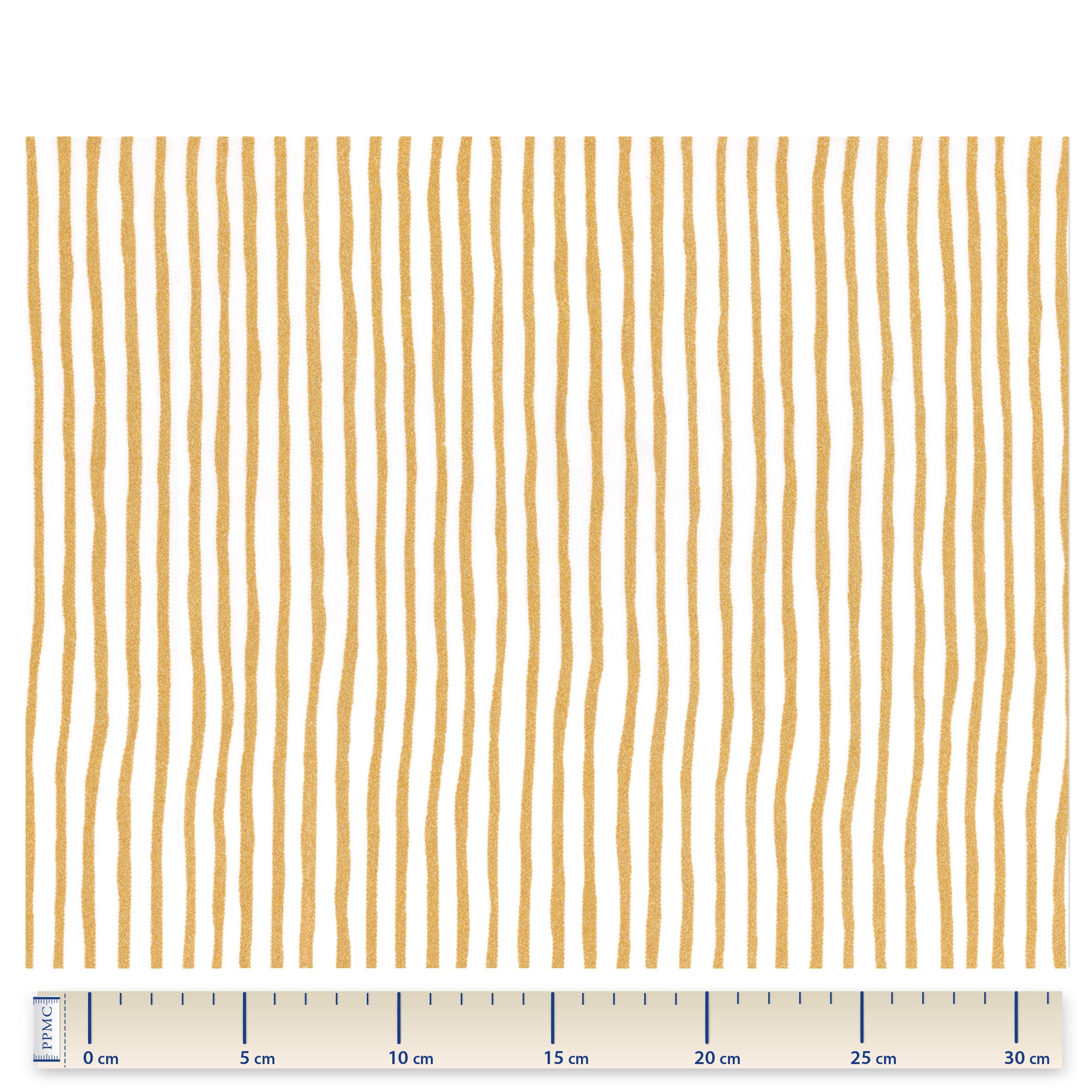 Coupon Tissu 1 M Rayé Or Blanc