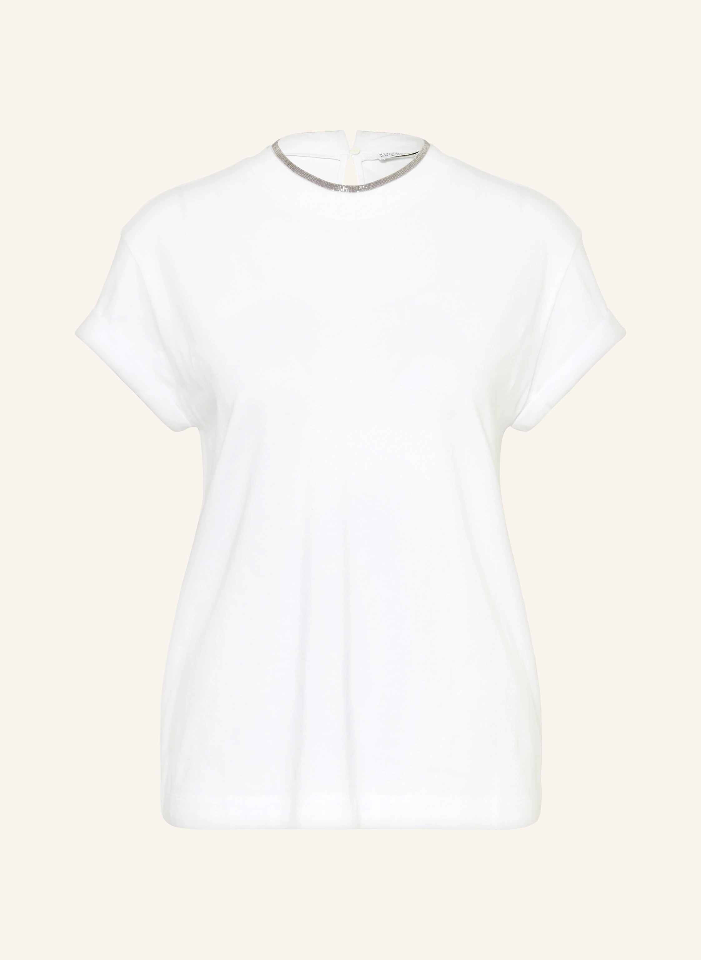 BRUNELLO CUCINELLI T-Shirt mit Zierperlen