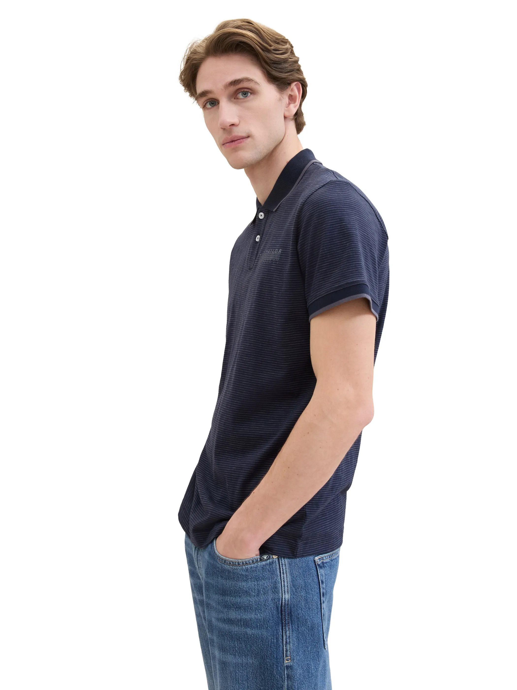 Herren Poloshirt mit Streifen