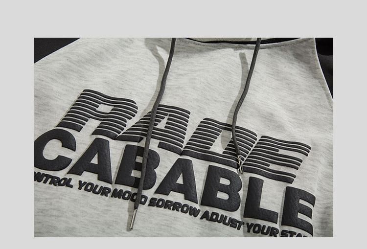 Yelmenor - Raglanmouw hoodie met trekkoord en letters