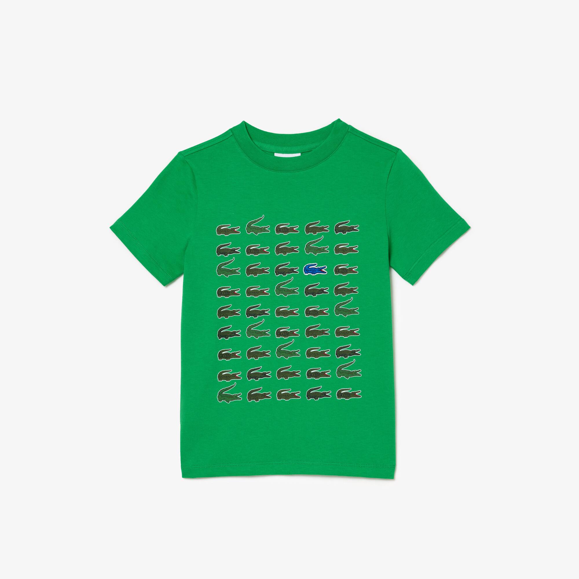 T-Shirt aus Baumwolle mit Aufdruck T-Shirts & Hemden - Grün - Lacoste - Kinder
