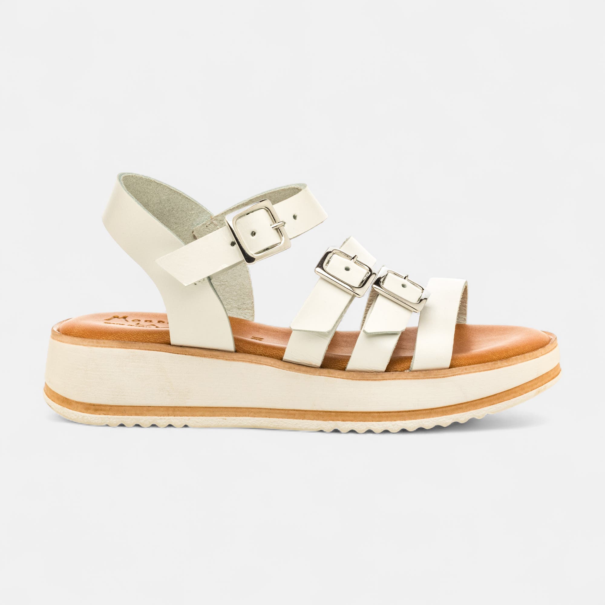 Nu-pieds Fille en cuir blanc