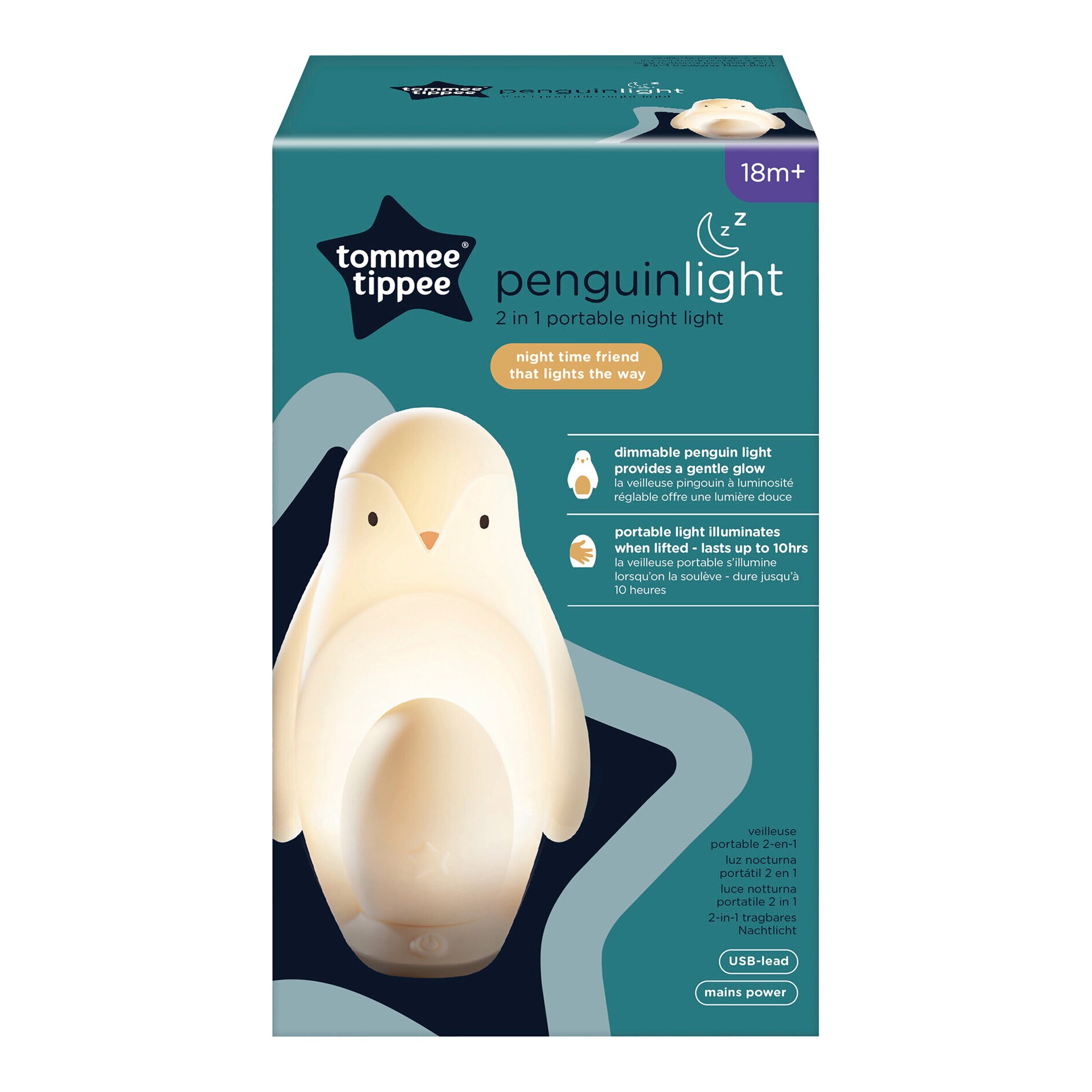 Tommee Tippee Tragbares 2-in-1 Nachtlicht Pinguin