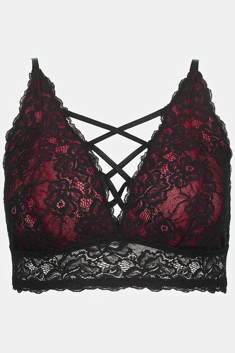 Bralette, Criss-Cross, ohne Bügel, Spitze