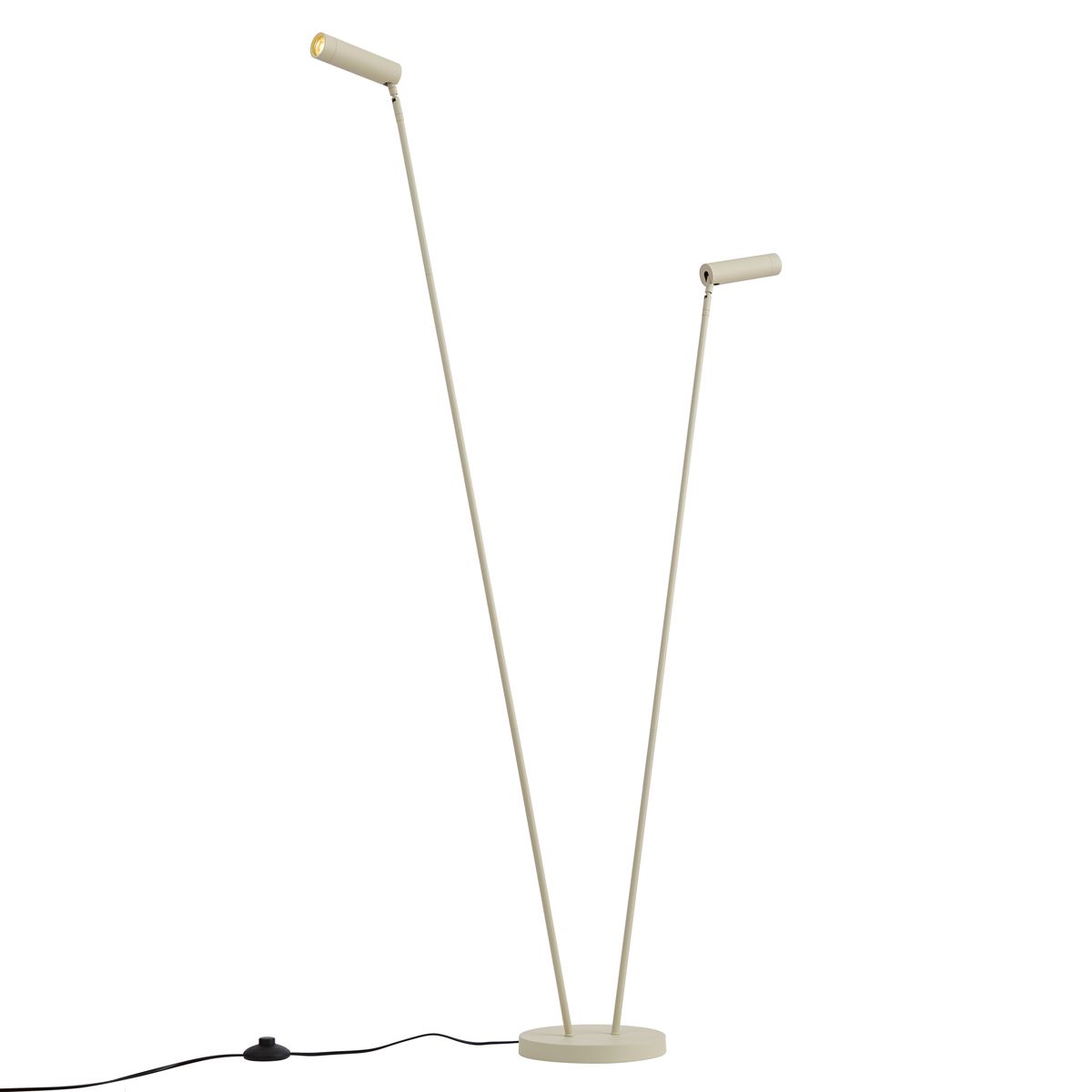 Moderne vloerlamp beige 2-lichts GU10 35mm - Thomas