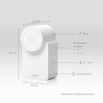 Nuki Smart Lock Go - slim deurslot met bluetooth - wit