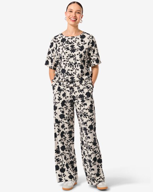 pantalon Lara fleur pour femmes noir