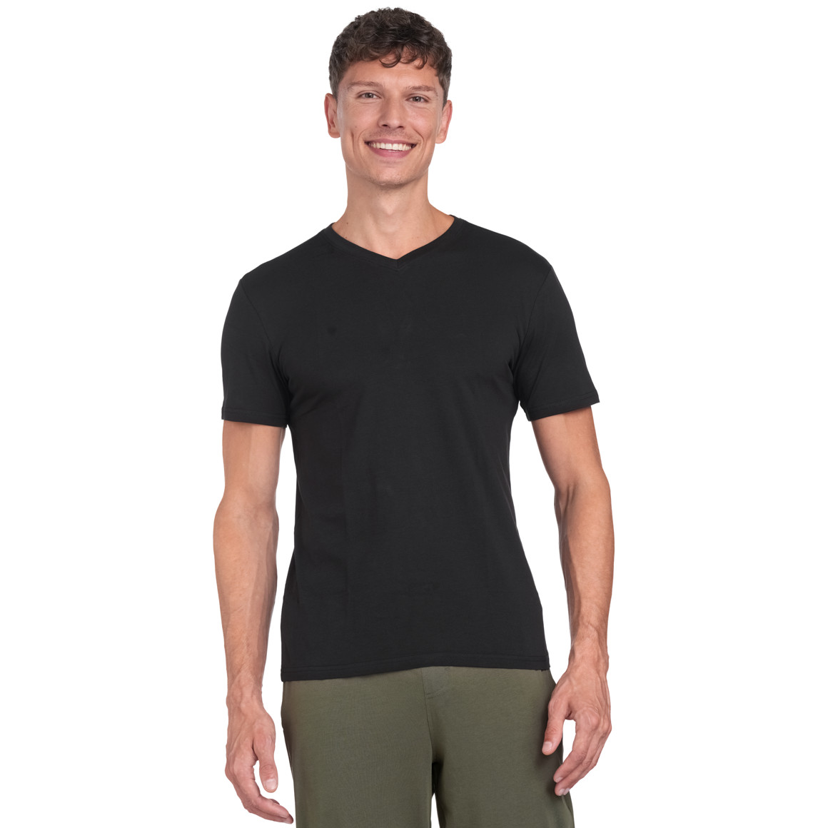 VanVaan 2 Herren T-Shirts mit V-Ausschnitt schwarz