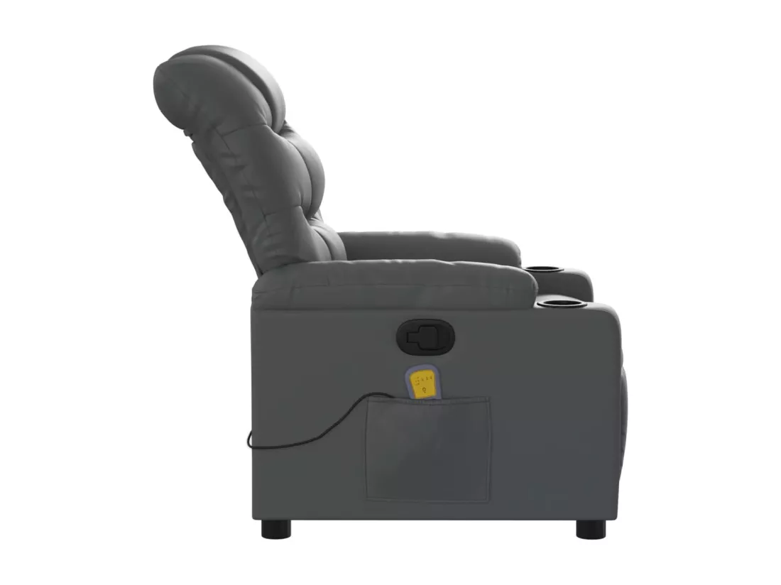 Fauteuil massant inclinable Gris Similicuir