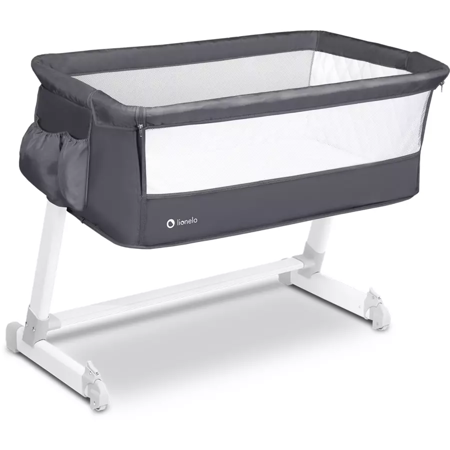 lionelo Beistellbett Theo Dark Grey