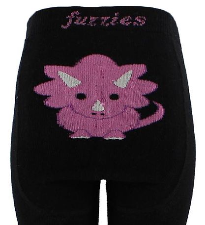 Fuzzies Strumpfhosen - Schwarz m. Dino