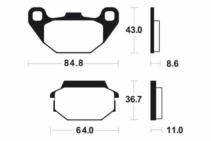Plaquettes de freins Tecnium Maxi Scooter métal fritté - MSS249